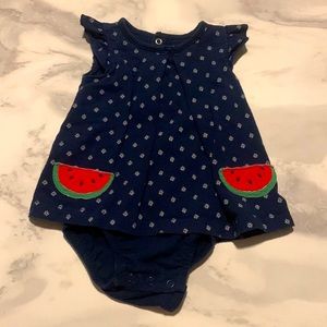 Child of Mine by Carter’s Baby Patterned Watermelon Onesie Dress. Size 12 months